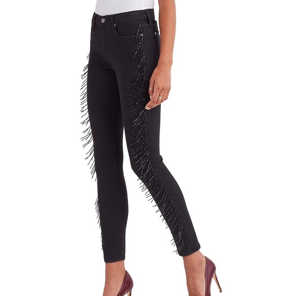 beaded fringe jeans